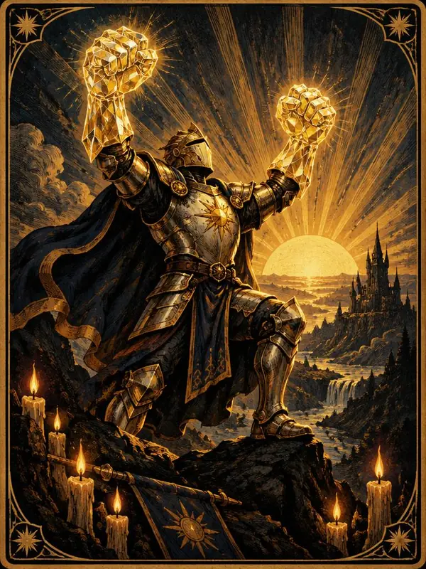 Diamond Fist Paladin — Six of Pentacles